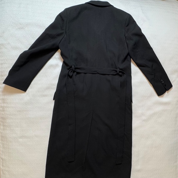 NWT Paul Smith Lightweight Wool Doublebreasted Maxi Coat Black Women's Size 8 - Picture 4 of 15
